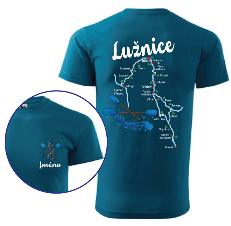 Vodácke tričko - Splavy řek - Lužnice