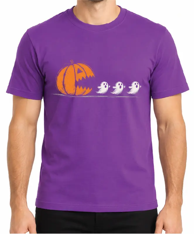Tričko - Packman dýně a duchové (Halloween)