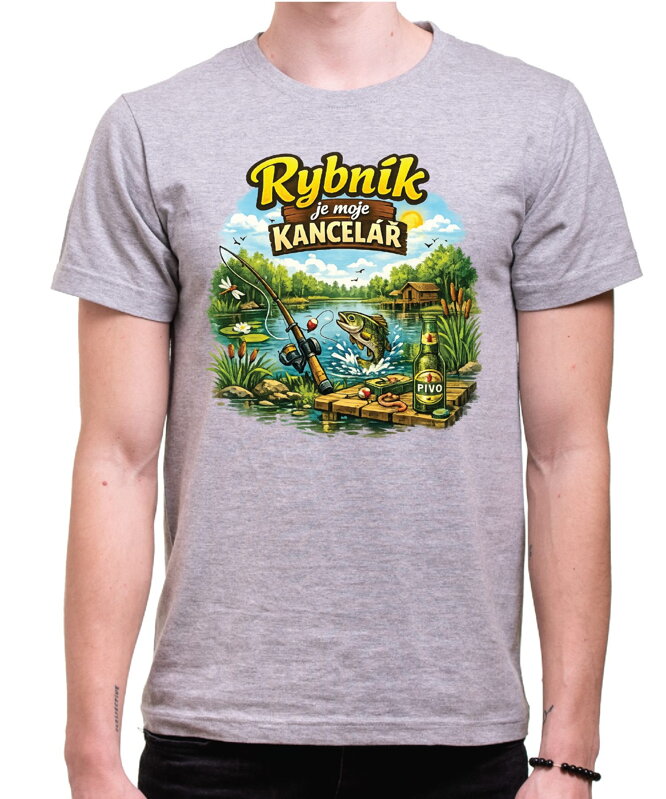 Rybářské tričko - Rybník je moje kancelář