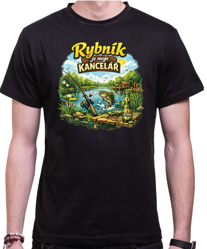 Rybářské tričko - Rybník je moje kancelář