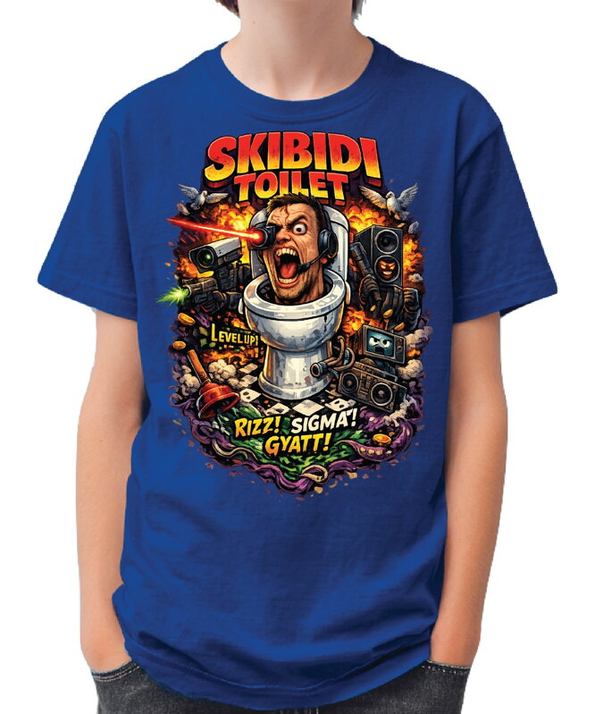 Tričko Skibidi Toilet All in - RIZZ, SIGMA, GYATT