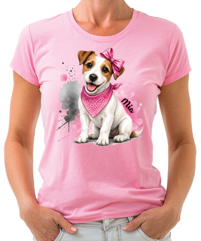 Tričko pro pejskařky - Růžový Jack Russell Teriér