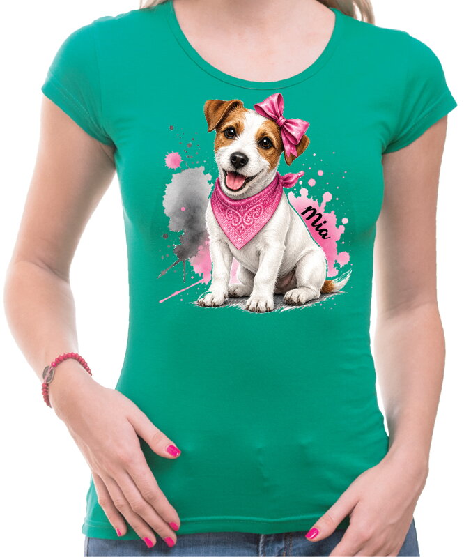Tričko pro pejskařky - Růžový Jack Russell Teriér