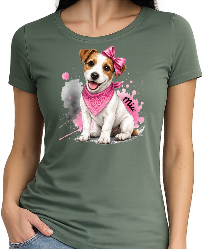 Tričko pro pejskařky - Růžový Jack Russell Teriér
