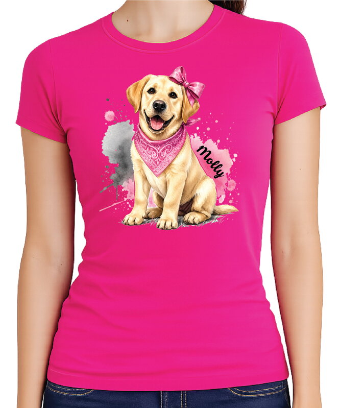 Tričko pro pejskařky - růžový labrador