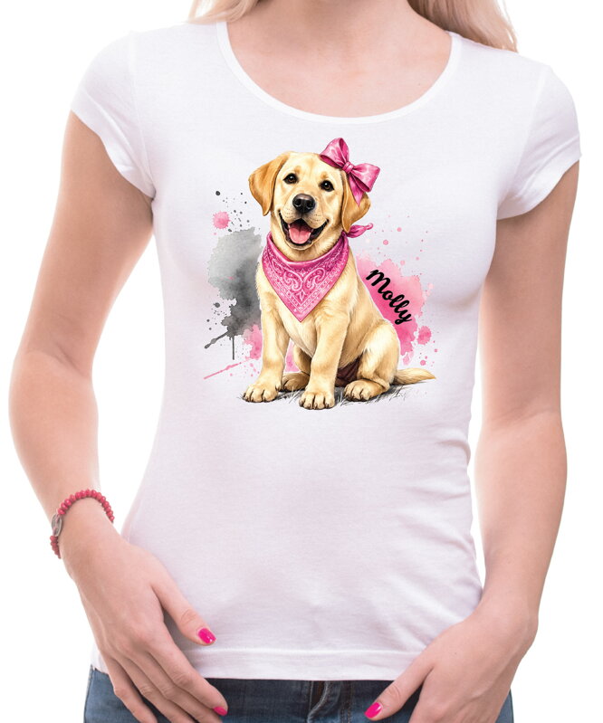 Tričko pro pejskařky - růžový labrador