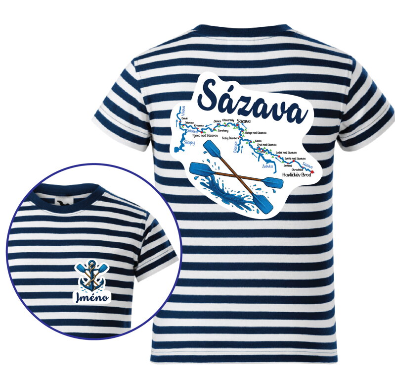 Vodácke tričko - Splavy řek - Sázava Vodácke tričko - Splavy řek - Sázava