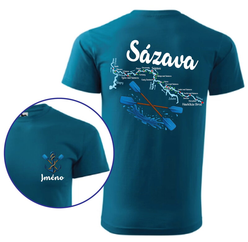 Vodácke tričko - Splavy řek - Sázava