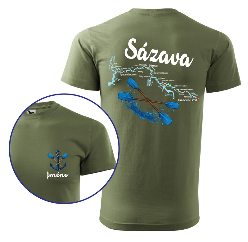 Vodácke tričko - Splavy řek - Sázava