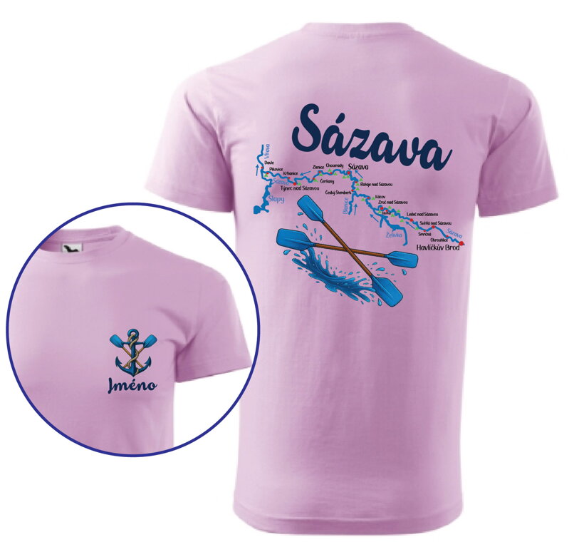 Vodácke tričko - Splavy řek - Sázava