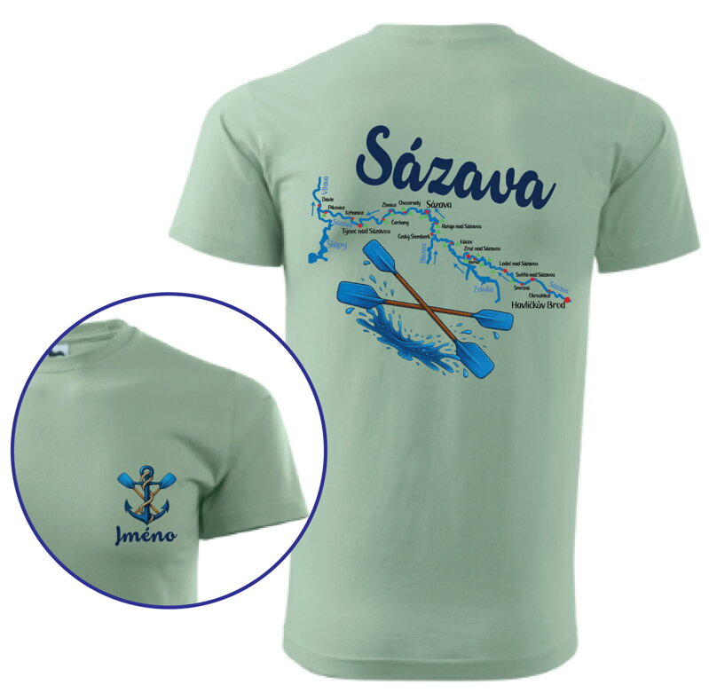 Vodácke tričko - Splavy řek - Sázava