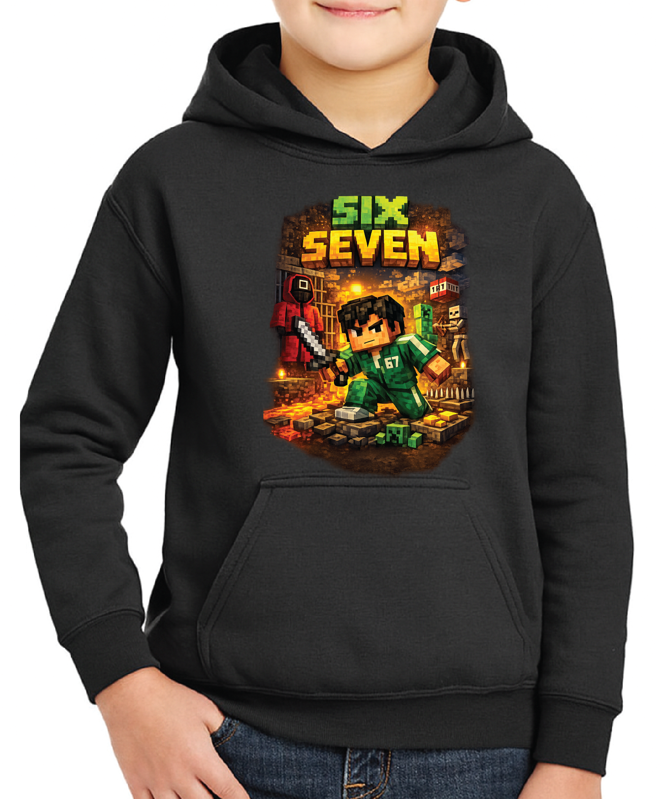 Mikina - 67 (six seven) Minecraft style