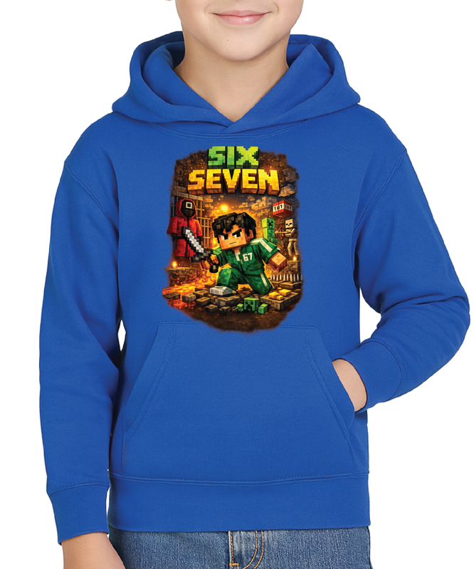 Mikina - 67 (six seven) Minecraft style