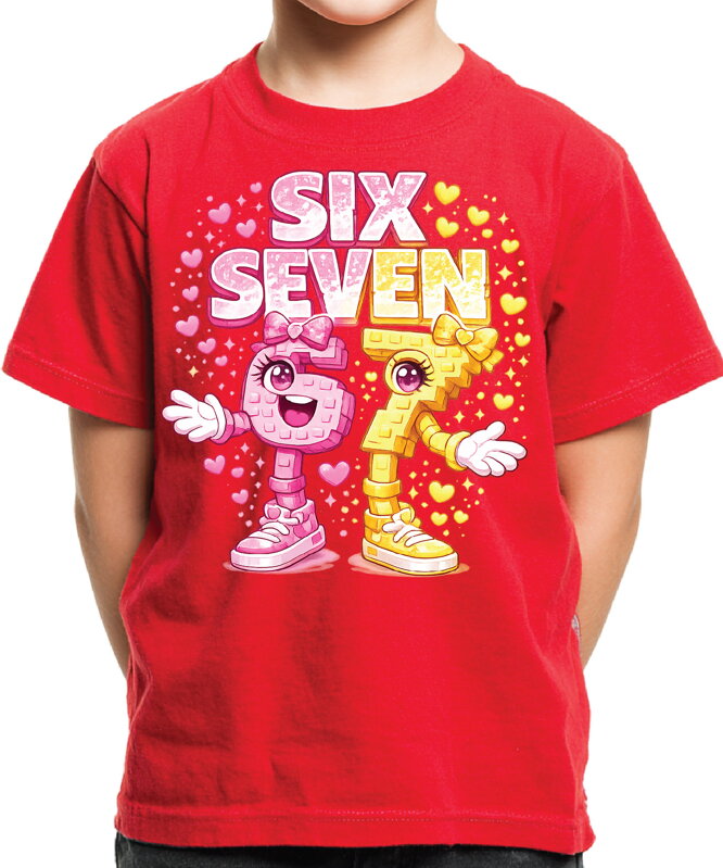 Tričko - Růžové Steal a Brainrot – Six Seven 67