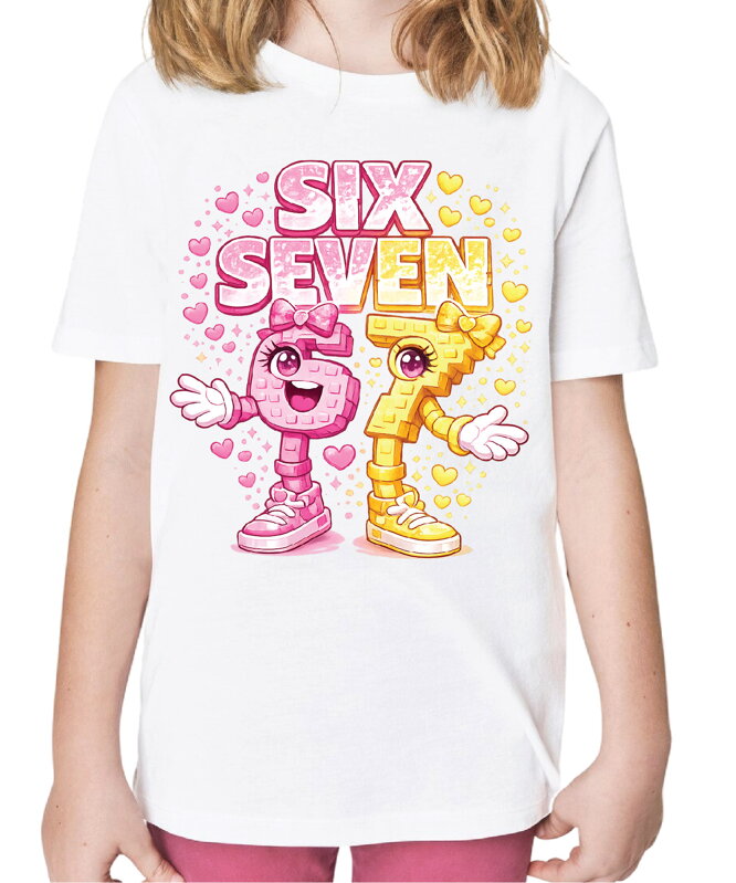 Tričko - Růžové Steal a Brainrot – Six Seven 67