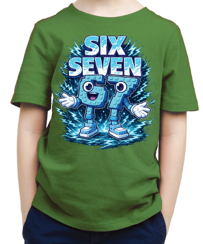 Tričko - Modré Steal a Brainrot – Six Seven 67