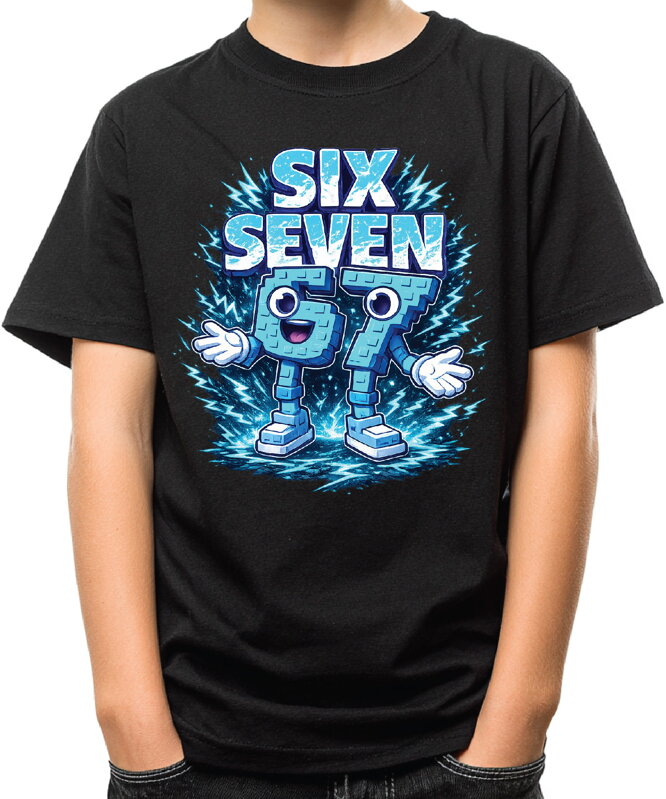 Tričko - Modré Steal a Brainrot – Six Seven 67