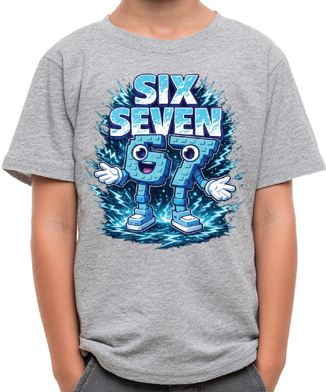 Tričko - Modré Steal a Brainrot – Six Seven 67