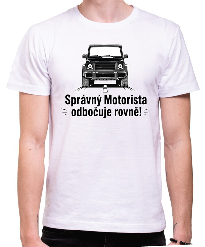 Tričko - Správný motorista odbočuje rovně! 