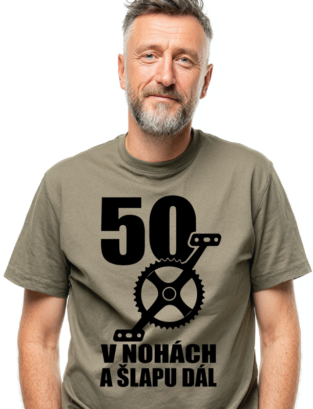 Narozeninové cyklo tričko - 50 v nohách a šlapu dál