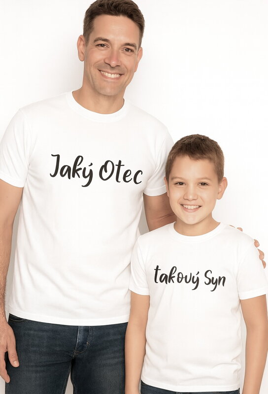 Rodinný pár triček - Jaký otec, takový syn  (cena za 2ks)