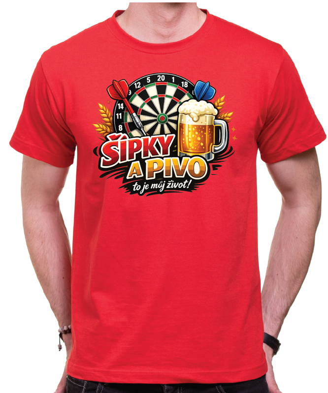 Tričko pro šipkaře - Šipky a pivo, to je můj život!