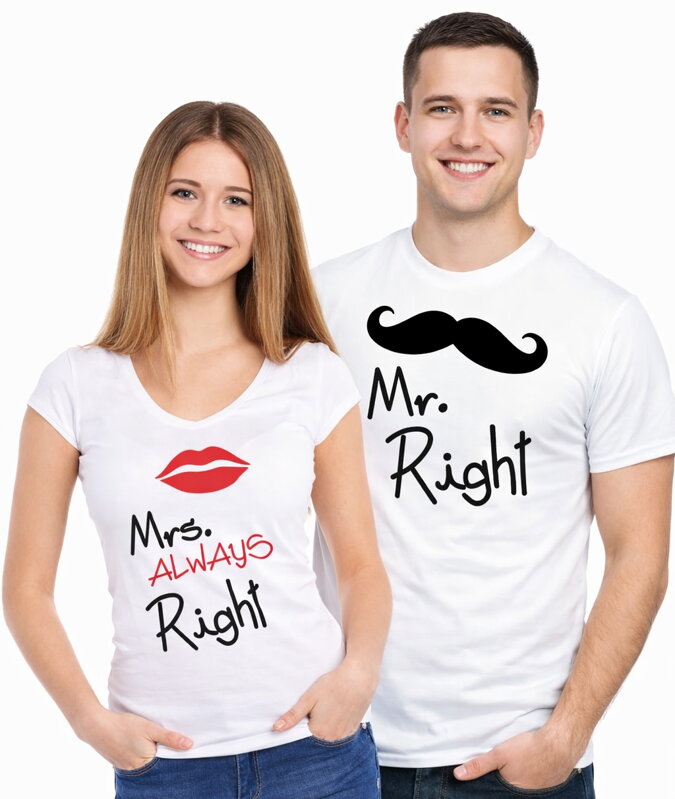 Pánské / dámské tričko Mr. Right/Mrs. Always Right