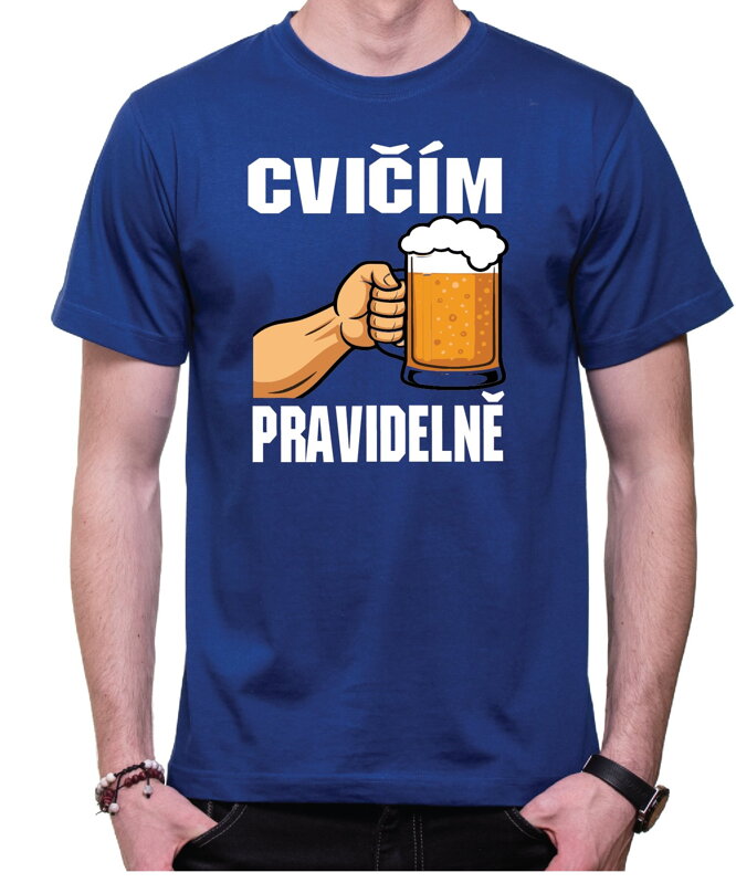 Tričko pro pivaře - Cvičím pravidelně