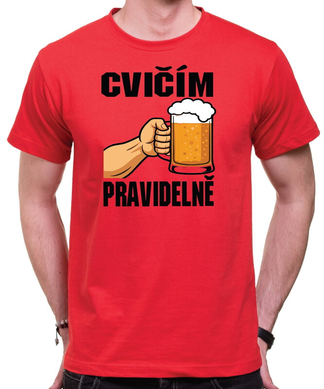 Tričko pro pivaře - Cvičím pravidelně