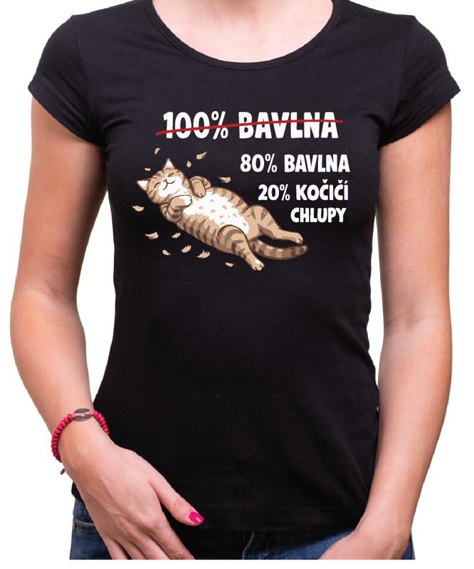 Tričko pro milovníky koček - 80% bavlna, 20% kočičí chlupy
