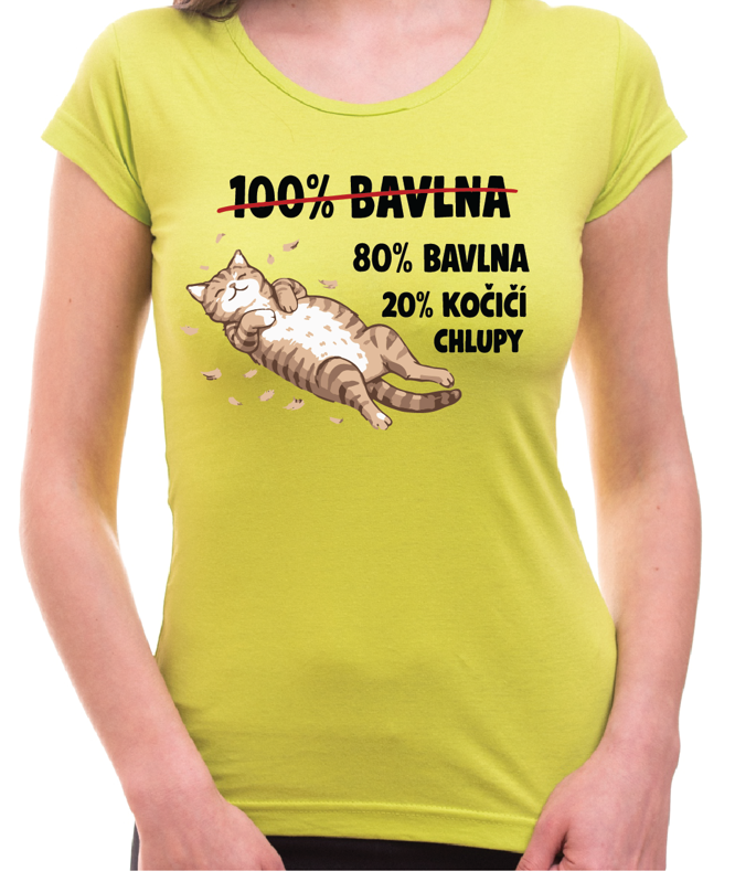 Tričko pro milovníky koček - 80% bavlna, 20% kočičí chlupy
