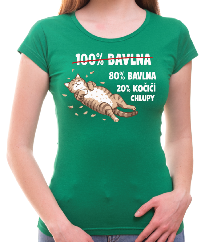 Tričko pro milovníky koček - 80% bavlna, 20% kočičí chlupy