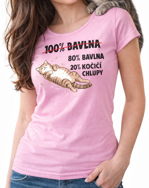 Tričko pro milovníky koček - 80% bavlna, 20% kočičí chlupy