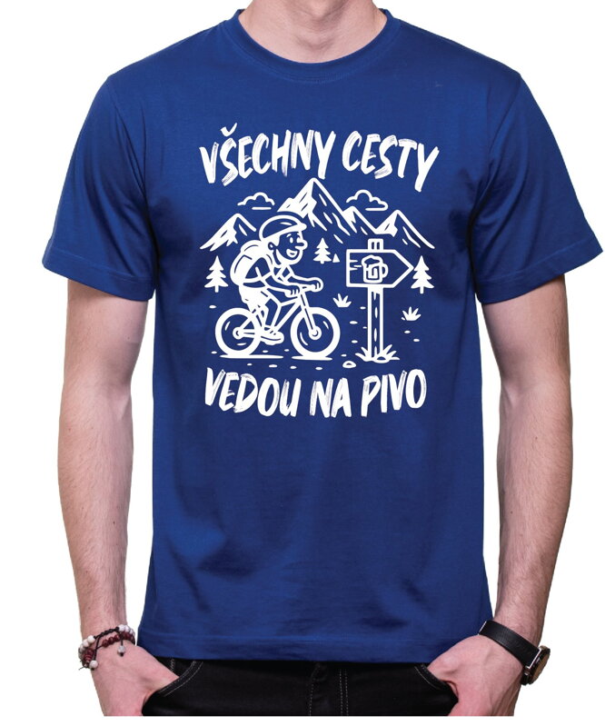 Cyklo pivní tričko - Všechny cesty vedou na Pivo