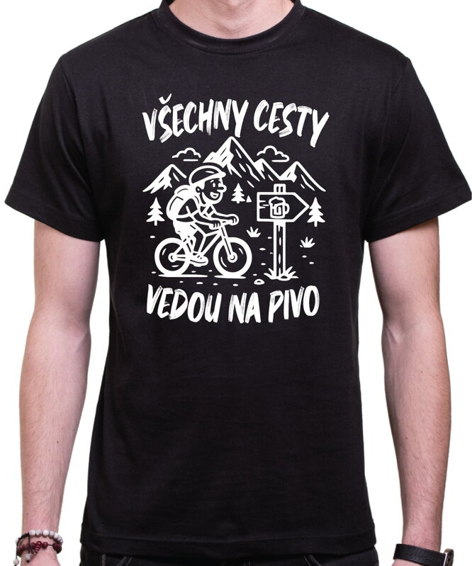 Cyklo pivní tričko - Všechny cesty vedou na Pivo