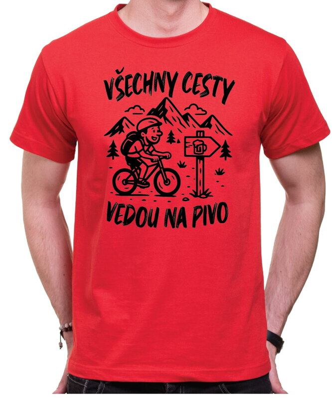 Cyklo pivní tričko - Všechny cesty vedou na Pivo
