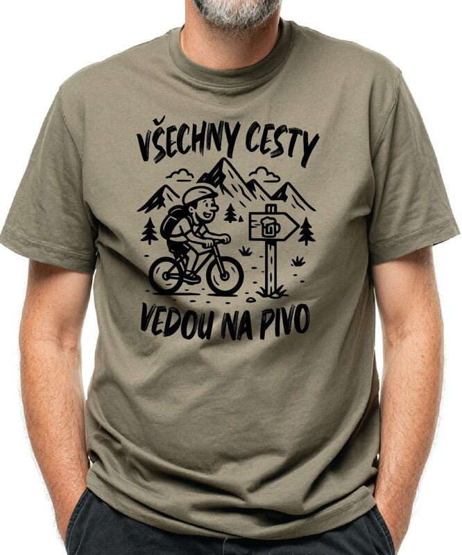Cyklo pivní tričko - Všechny cesty vedou na Pivo