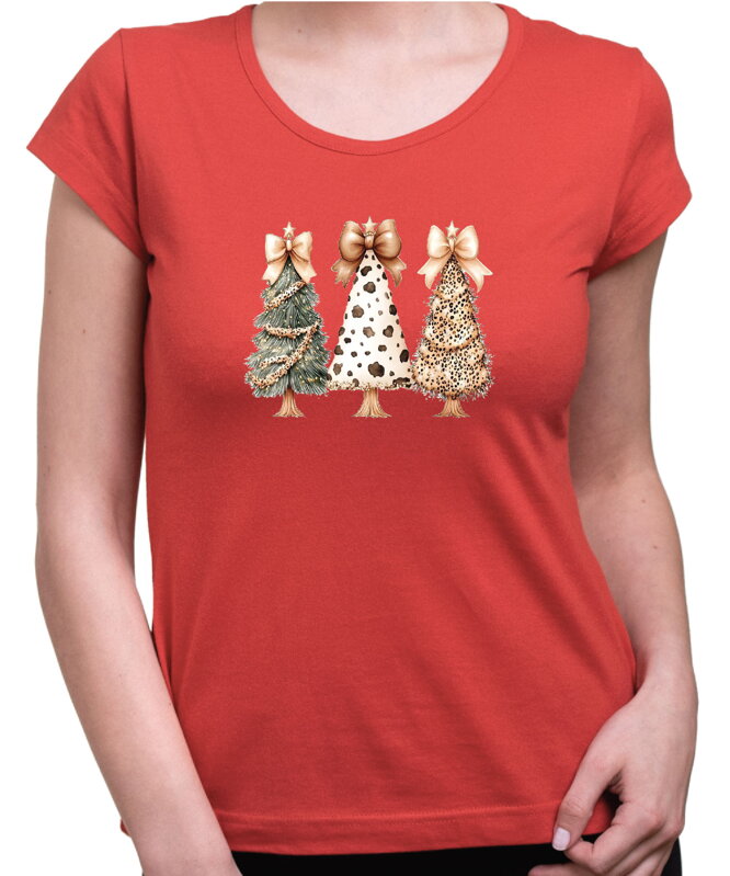 Vánoční tričko - Vánoční stromky
