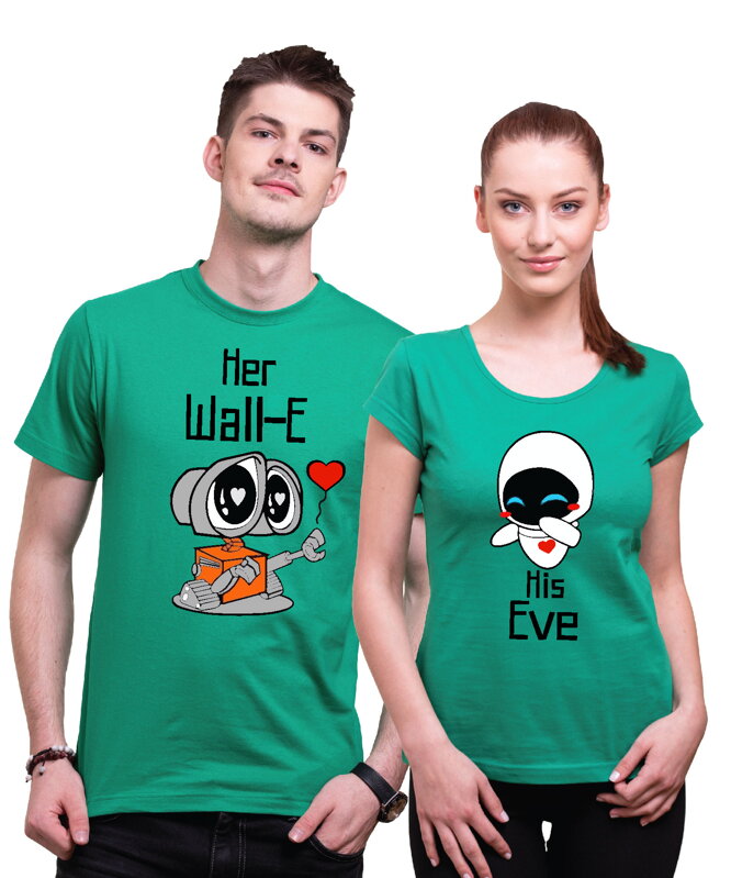 Partnerská trička - Her Wall-e, His Eve 2ks