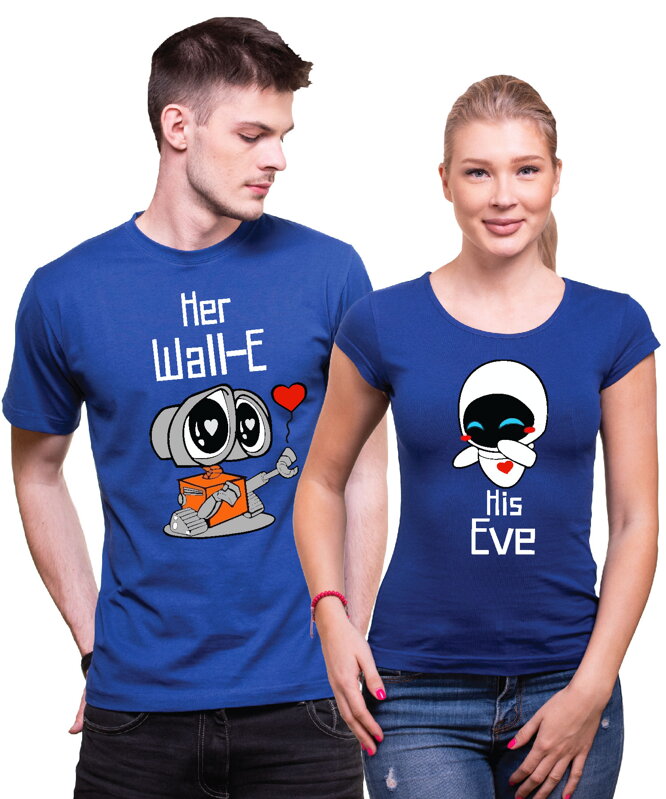 Partnerská trička - Her Wall-e, His Eve 2ks