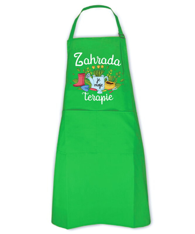Zahradní zástěra - Zahrada je moje terapie Zahradní zástěra - Zahrada je moje terapie