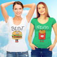 Dámská kamarádská trička - BEST FRIENDS - Fast food :) (cena za 2ks)