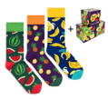 Sada 3ks ponožek - Fruit set + box zdarma