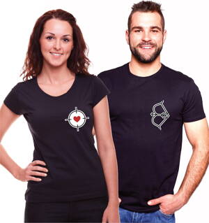 Partnerské trička - Šíp a terč (dámské + pánské tričko)